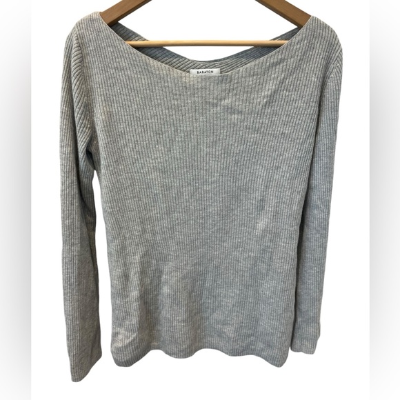 Gorgeous Aritzia Babaton Kitano Sweater Oatmeal Medium with Cross Back Detail - Picture 6 of 15